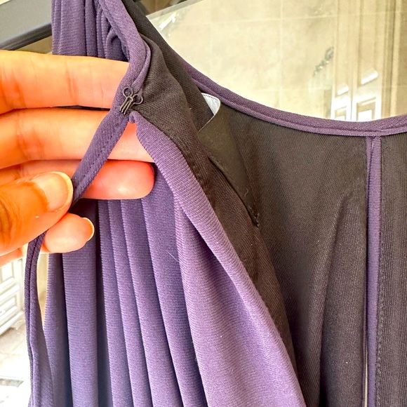 Formal party dress wedding long gown fittedpurple size 6 embellished halter neck - Picture 8 of 14